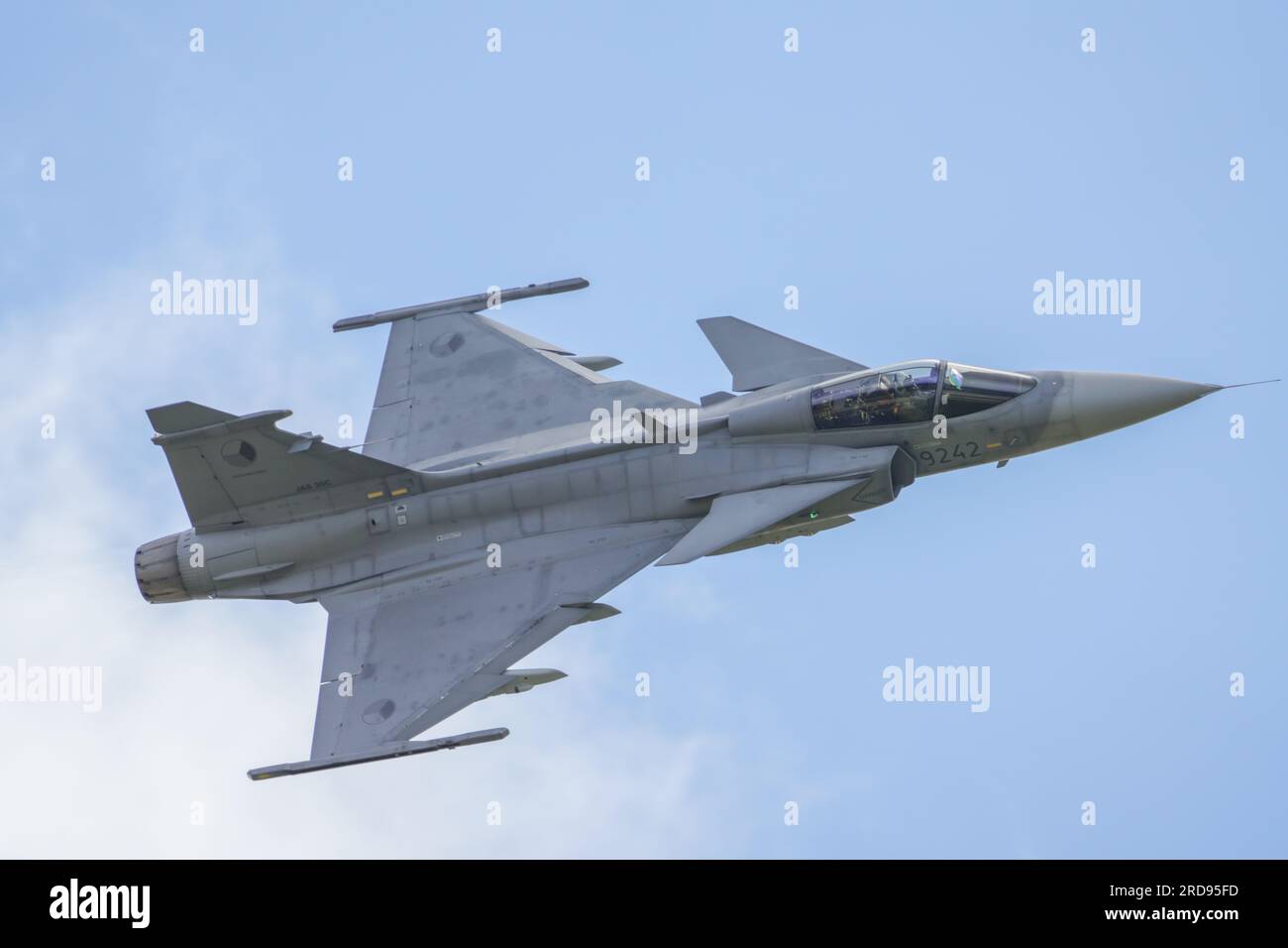 Czech Air Force SAAB JAS 39 Gripen si esibisce al Royal International Air Tattoo RAF Fairford 2023 Foto Stock