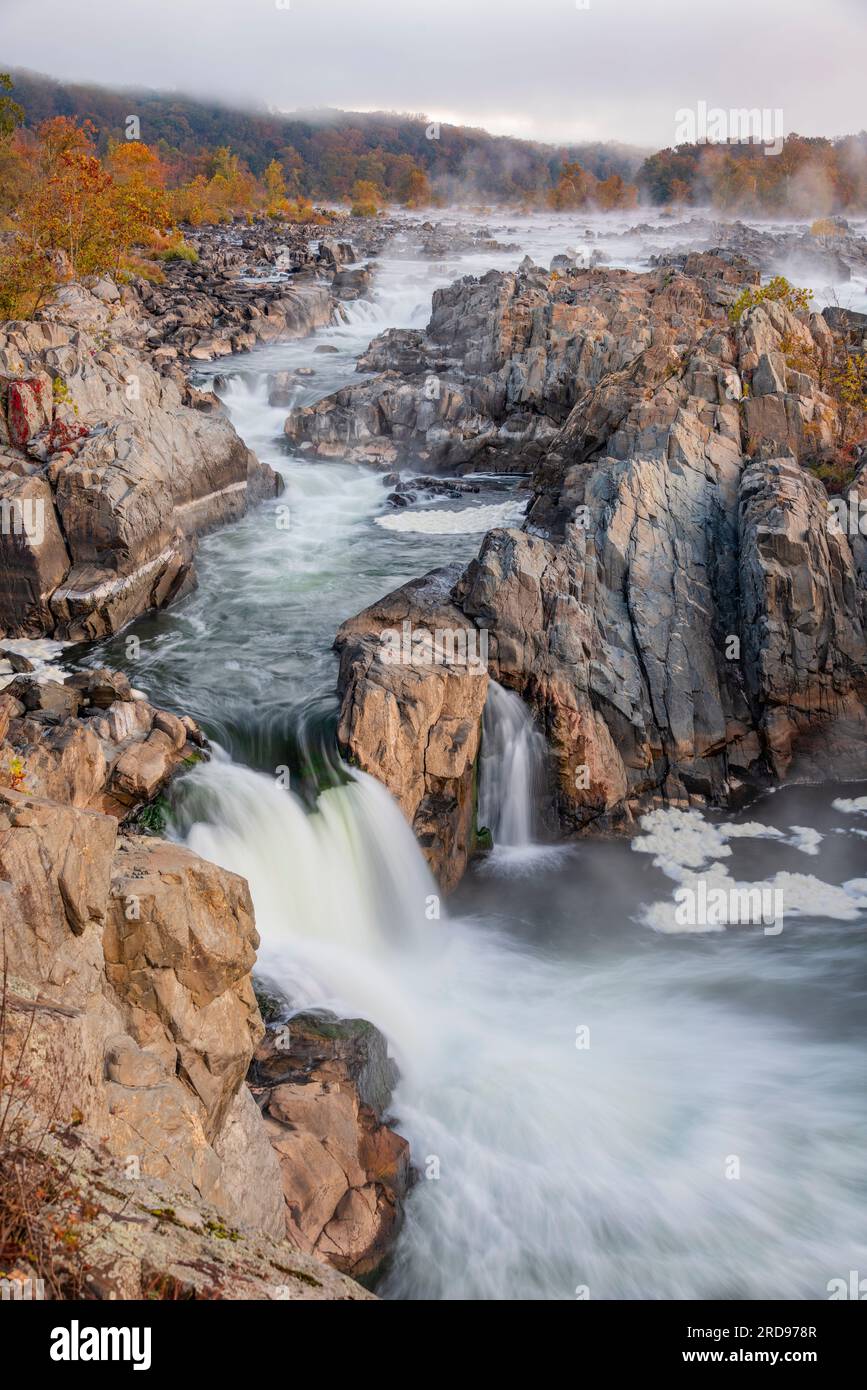 Potomac River a Great Falls Park, Virginia. Foto Stock