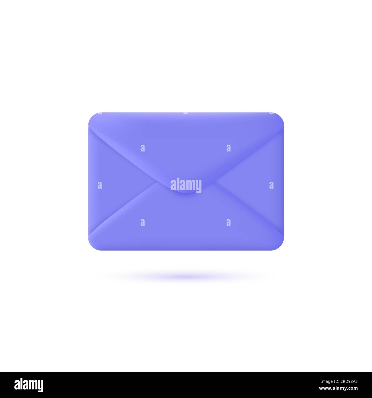 icona delle buste 3d in stile minimale. informazioni sulla notifica della posta in arrivo, newsletter e posta elettronica online. illustrazione vettoriale isolata su sfondo bianco Illustrazione Vettoriale