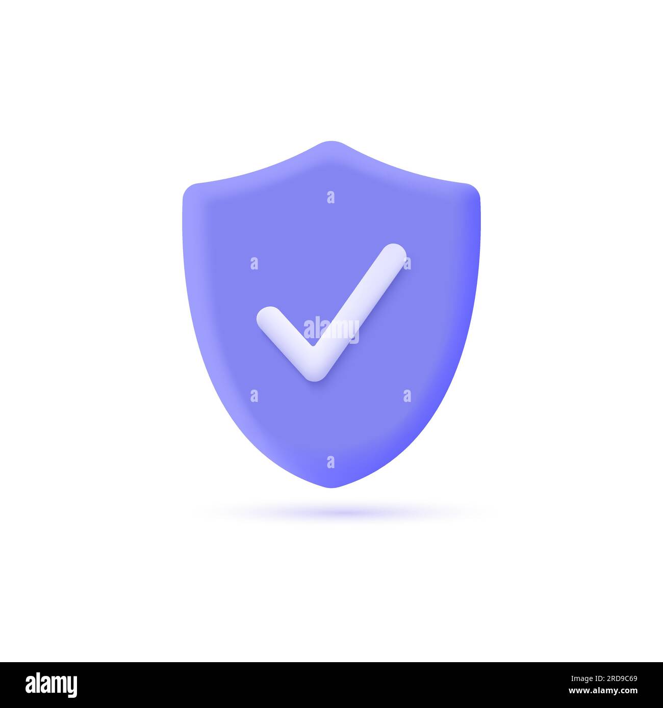 icona schermo 3d con segno di spunta in stile minimalista. concetto di garanzia di sicurezza. illustrazione vettoriale isolata su sfondo bianco. Illustrazione Vettoriale