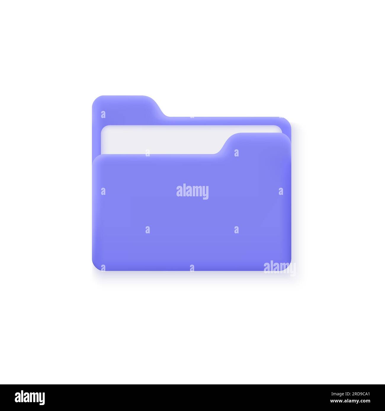 icona cartella file 3d in stile minimalista. informazioni sullo storage dei file. illustrazione vettoriale isolata su sfondo bianco. Illustrazione Vettoriale