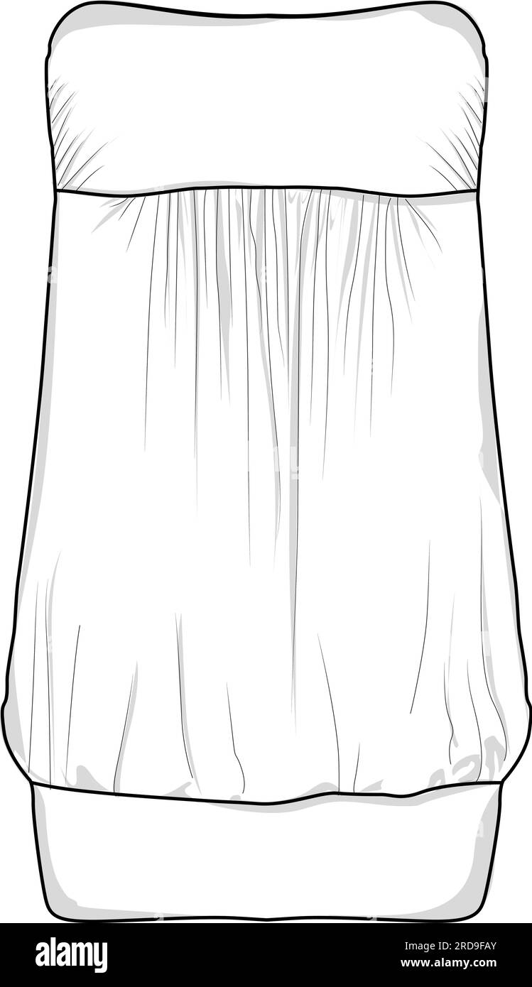 donna fashion tube top sketch design vector Illustrazione Vettoriale