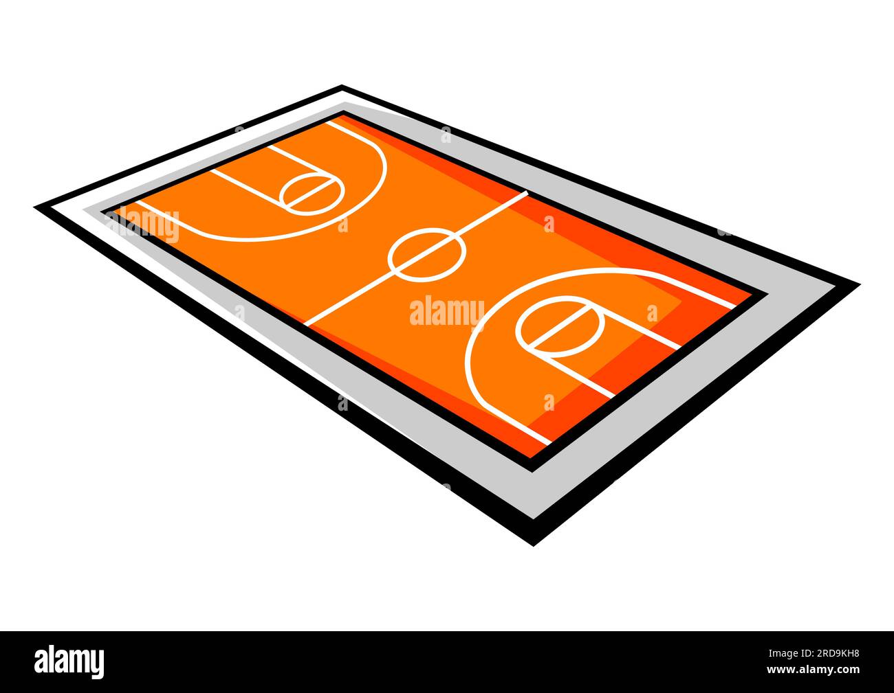 Illustrazione dell'arena di pallacanestro. Oggetto o simbolo del club sportivo. Illustrazione Vettoriale