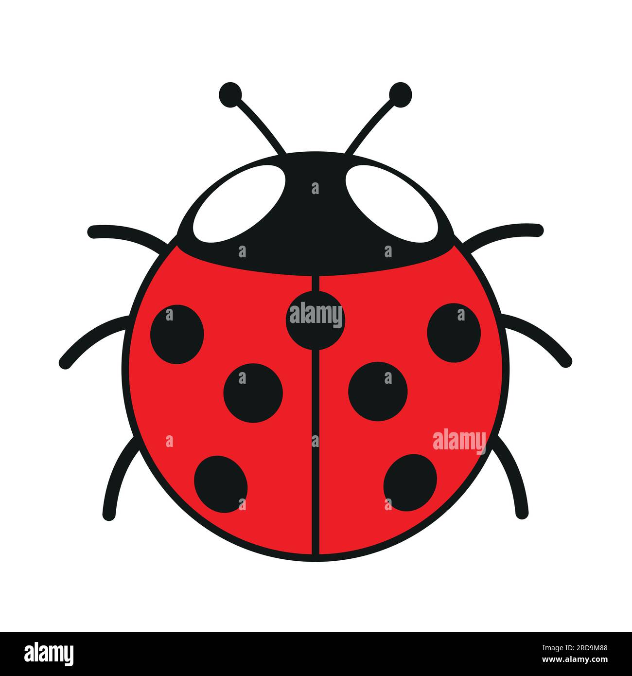sette ladybird, illustrazione a colori di un cartone animato vettoriale con sette ladybug maculati, isolati su bianco Illustrazione Vettoriale
