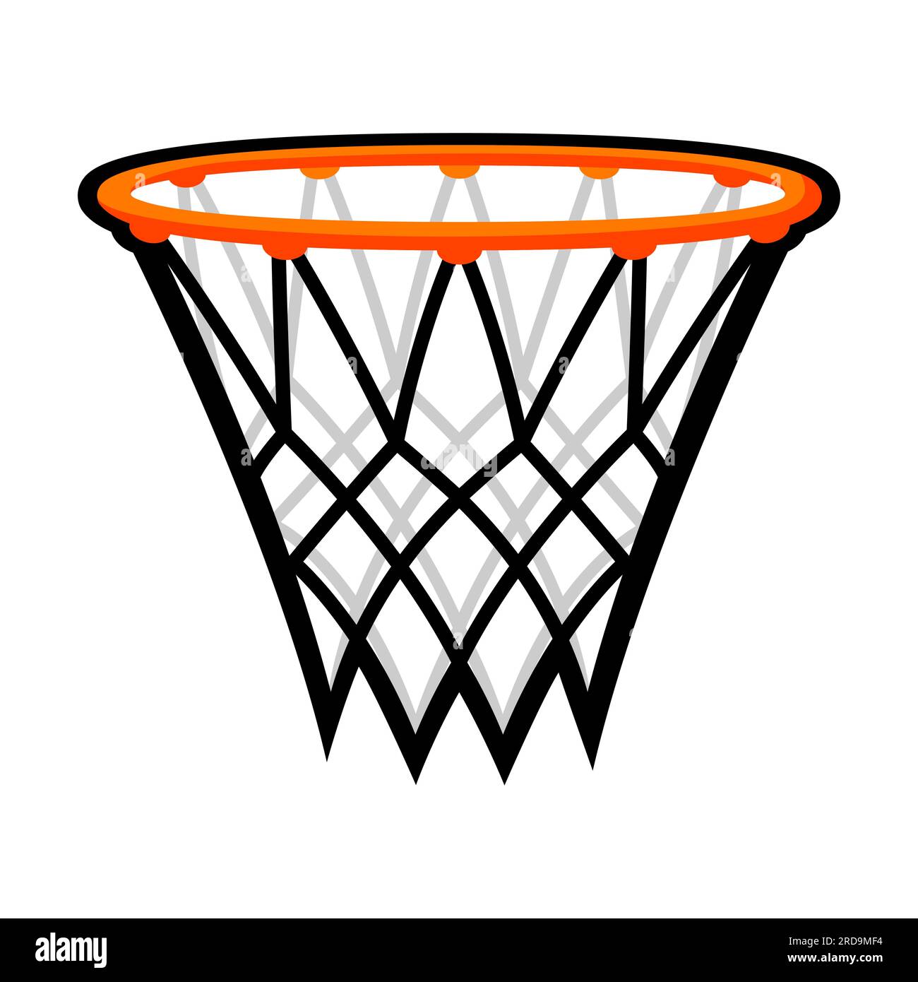 Illustrazione del canestro da basket. Oggetto o simbolo del club sportivo. Illustrazione Vettoriale