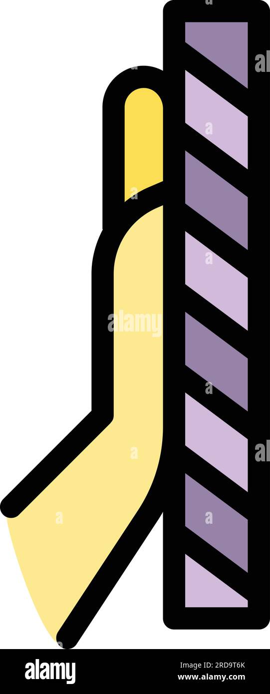 Vettore di contorno dell'icona di scansione Palm. Riconoscimento della scansione. Colore id mano piatto Illustrazione Vettoriale