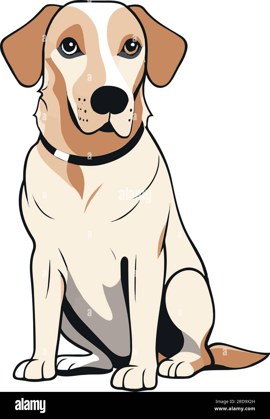 Cane Labrador isolato su sfondo bianco. Illustrazione del vettore piatto Illustrazione Vettoriale