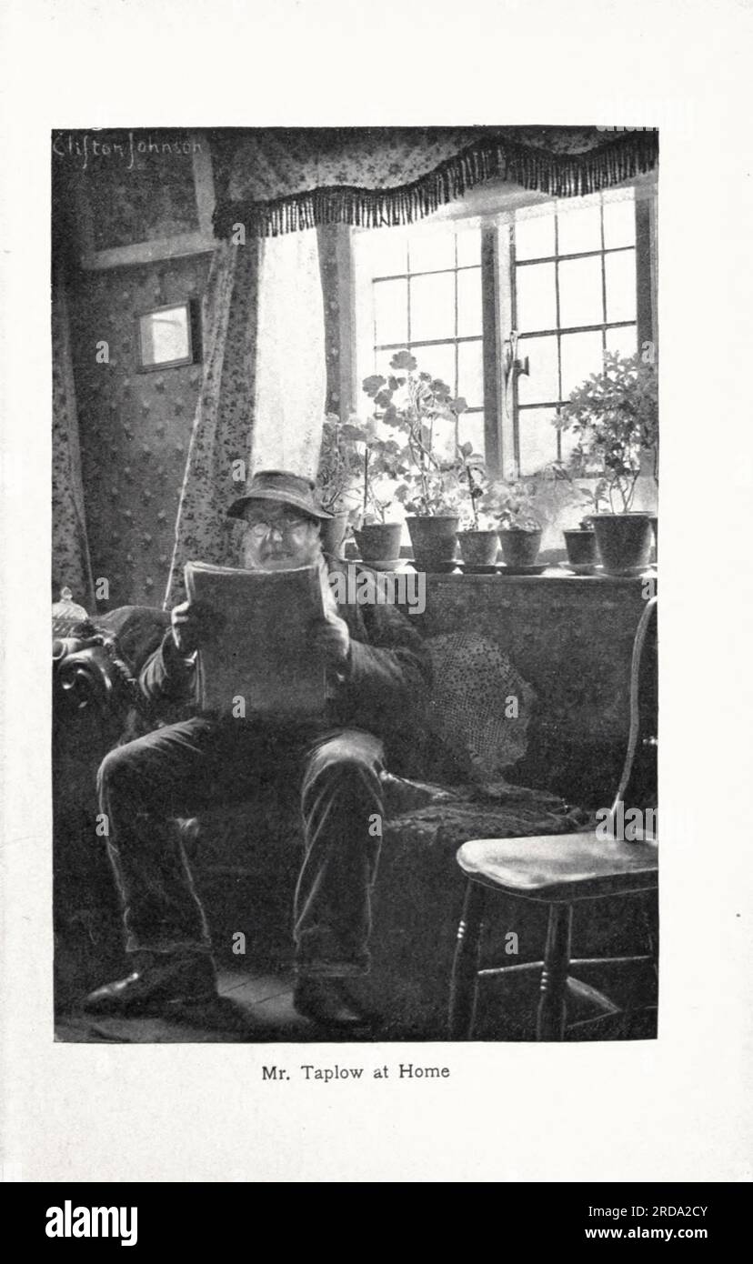 Mr. Taplow at Home fotografia in bianco e nero dal libro ' Among English Hedgerows' di Clifton Johnson, 1865-1940 data di pubblicazione 1899 ristampato nel 1914 Publisher New York : The Macmillan co.; London, Macmillan and co., ltd. Foto Stock Mr. Taplow at Home fotografia in bianco e nero dal libro ' Among English Hedgerows' di Clifton Johnson, 1865-1940 data di pubblicazione 1899 ristampato nel 1914 Publisher New York : The Macmillan co.; London, Macmillan and co., ltd. Foto Stock