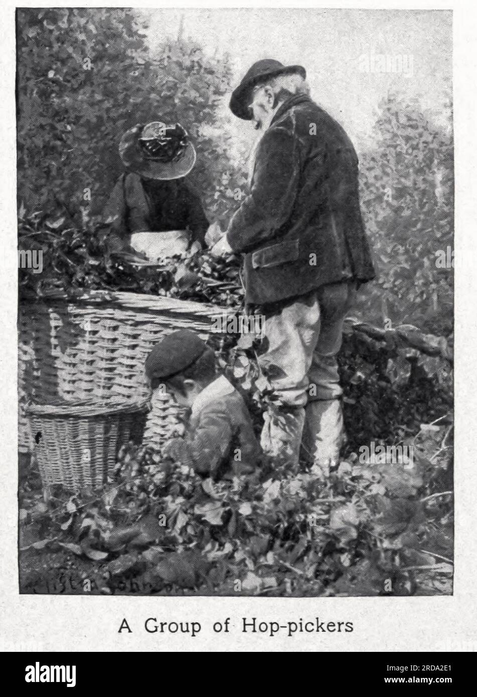 A Group of Hop-pickers fotografia in bianco e nero dal libro ' Among English Hedgerows' di Clifton Johnson, 1865-1940 data di pubblicazione 1899 ristampata nel 1914 Publisher New York : The Macmillan co.; London, Macmillan and co., ltd. Foto Stock A Group of Hop-pickers fotografia in bianco e nero dal libro ' Among English Hedgerows' di Clifton Johnson, 1865-1940 data di pubblicazione 1899 ristampata nel 1914 Publisher New York : The Macmillan co.; London, Macmillan and co., ltd. Foto Stock