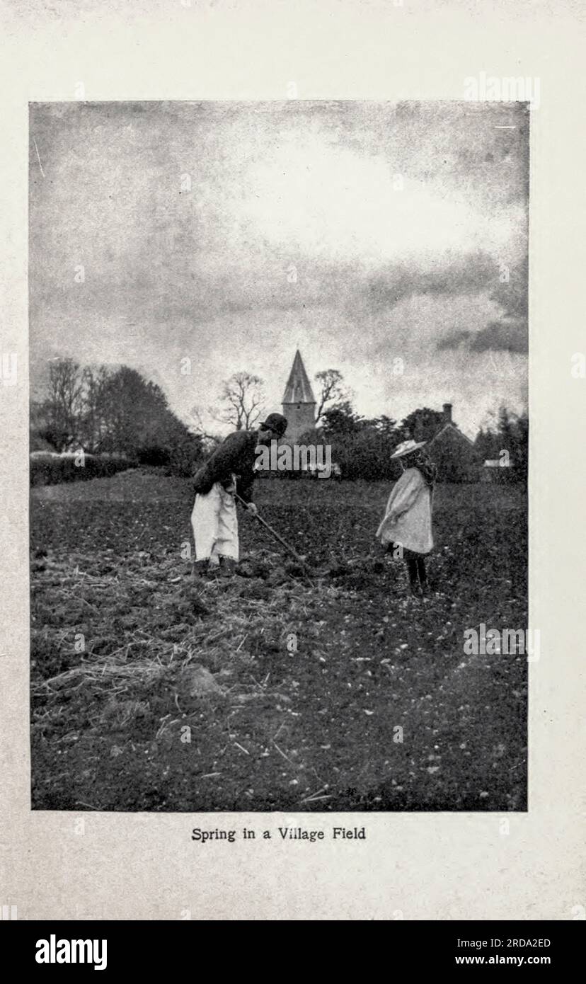 Spring in a Village Field fotografia in bianco e nero dal libro ' Among English Hedgerows' di Clifton Johnson, 1865-1940 data di pubblicazione 1899 ristampata nel 1914 Publisher New York : The Macmillan co.; London, Macmillan and co., ltd. Foto Stock Spring in a Village Field fotografia in bianco e nero dal libro ' Among English Hedgerows' di Clifton Johnson, 1865-1940 data di pubblicazione 1899 ristampata nel 1914 Publisher New York : The Macmillan co.; London, Macmillan and co., ltd. Foto Stock