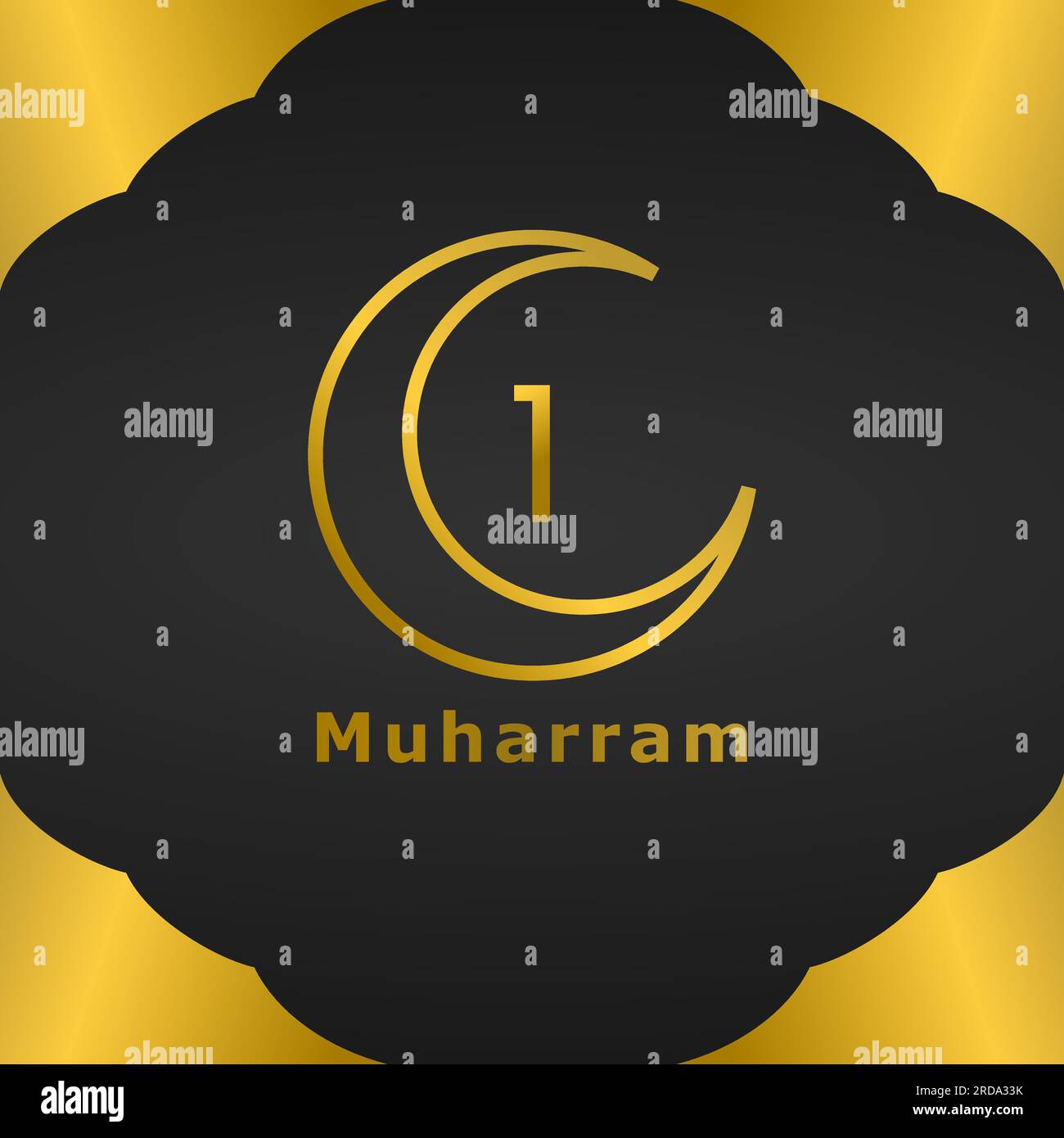 Sfondo del festival di design islamico. Buon muharram o nuovo anno islamico salutando l'arte del design. Festa dell'anno Hijri. Adatto per carta da parati, striscioni Illustrazione Vettoriale