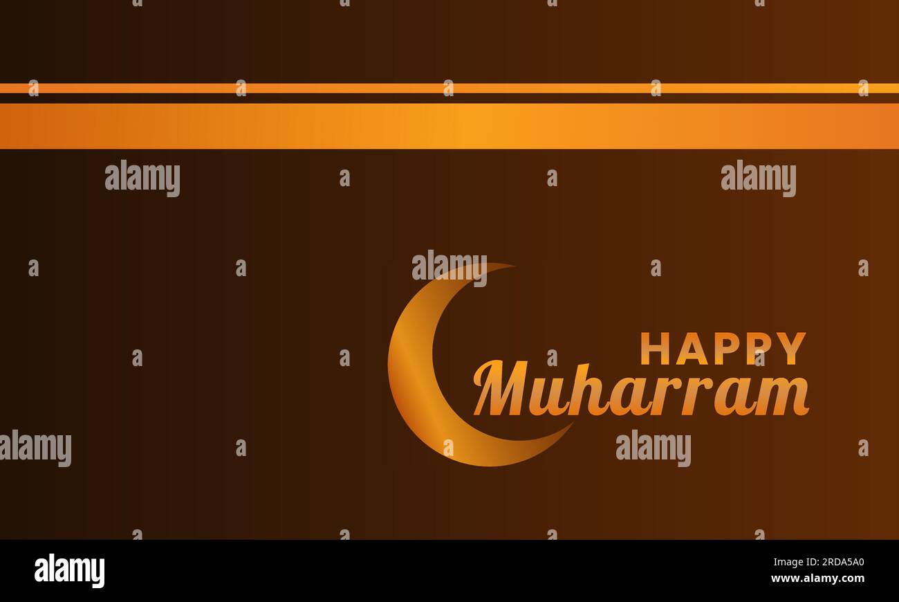 Capodanno islamico o illustrazione vettoriale Happy muharram. Semplice sfondo di design per la celebrazione dell'Islam. Festa musulmana. Modello di anno Hijriyah. Illustrazione Vettoriale