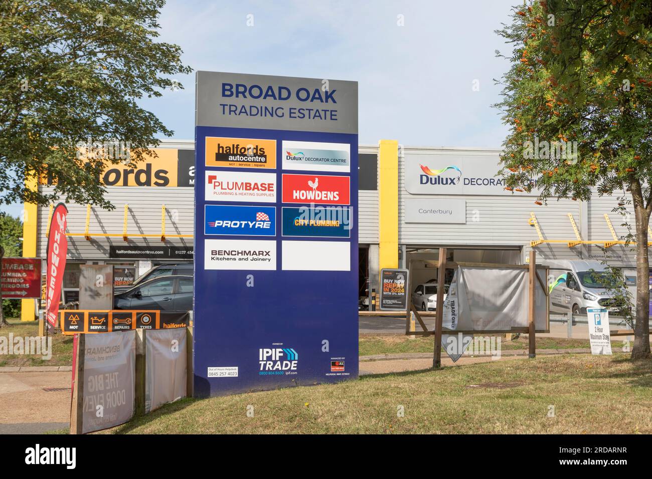 Broad Oak Trading Estate su Broad Oak Road, Canterbury Foto Stock