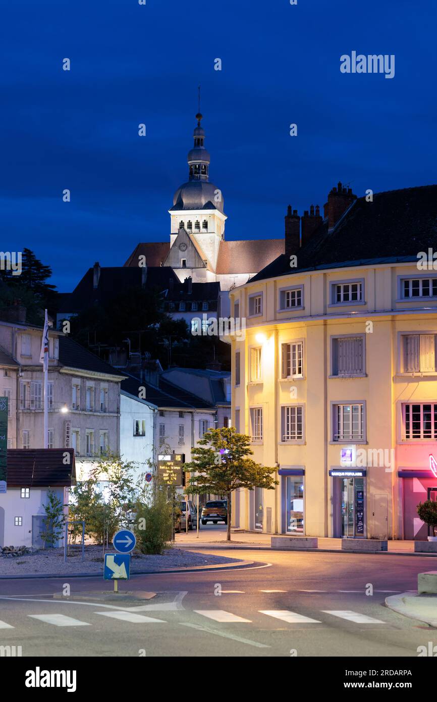 Twilight a Gray Vesoul Haute-Saone Bourgogne-Franca-Comte Francia Foto Stock