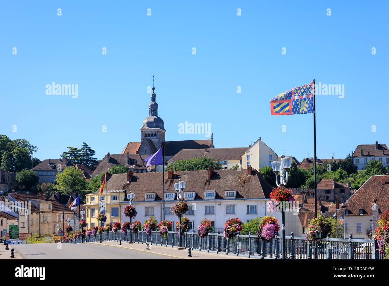Pont de Pierre sul fiume Saone Gray Vesoul Haute-Saone Bourgogne-Franche-Comte France Foto Stock
