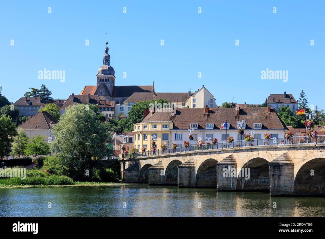 Pont de Pierre sul fiume Saone Gray Vesoul Haute-Saone Bourgogne-Franche-Comte France Foto Stock