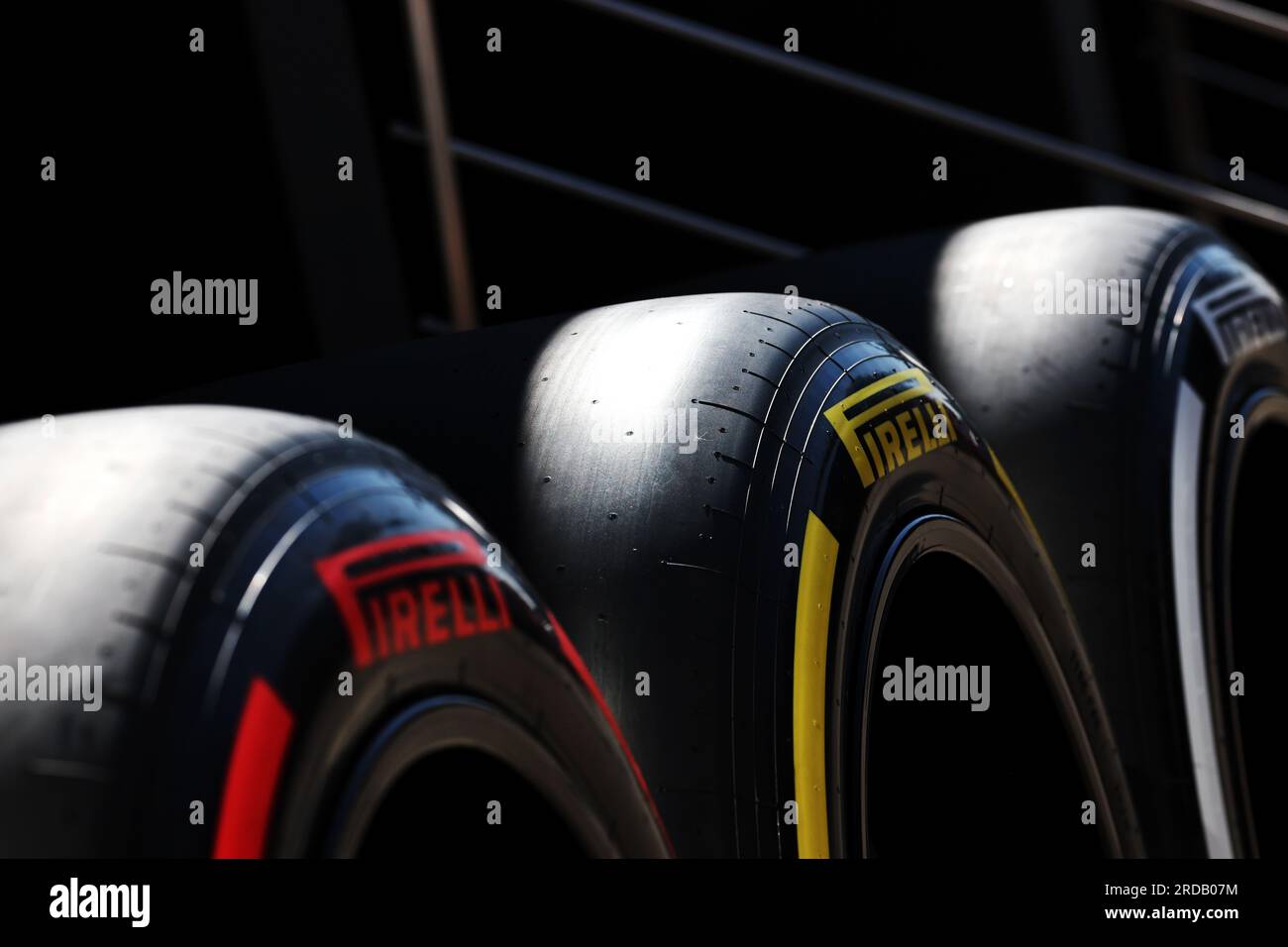 Budapest, Ungheria. 20 luglio 2023. Pneumatici Pirelli. Campionato del mondo di Formula 1, Rd 12, Gran Premio d'Ungheria, giovedì 20 luglio 2023. Budapest, Ungheria. Crediti: James Moy/Alamy Live News Foto Stock