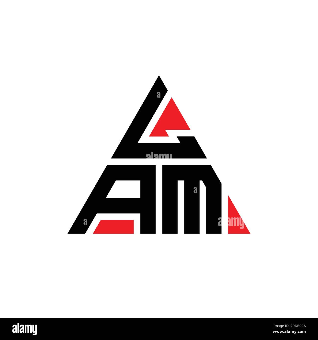 Design LAM con logo a lettere triangolari e forma triangolare. Monogramma  con logo a triangolo LAM. Modello di logo vettoriale a triangolo LAM di  colore rosso. LAM triangul Immagine e Vettoriale -
