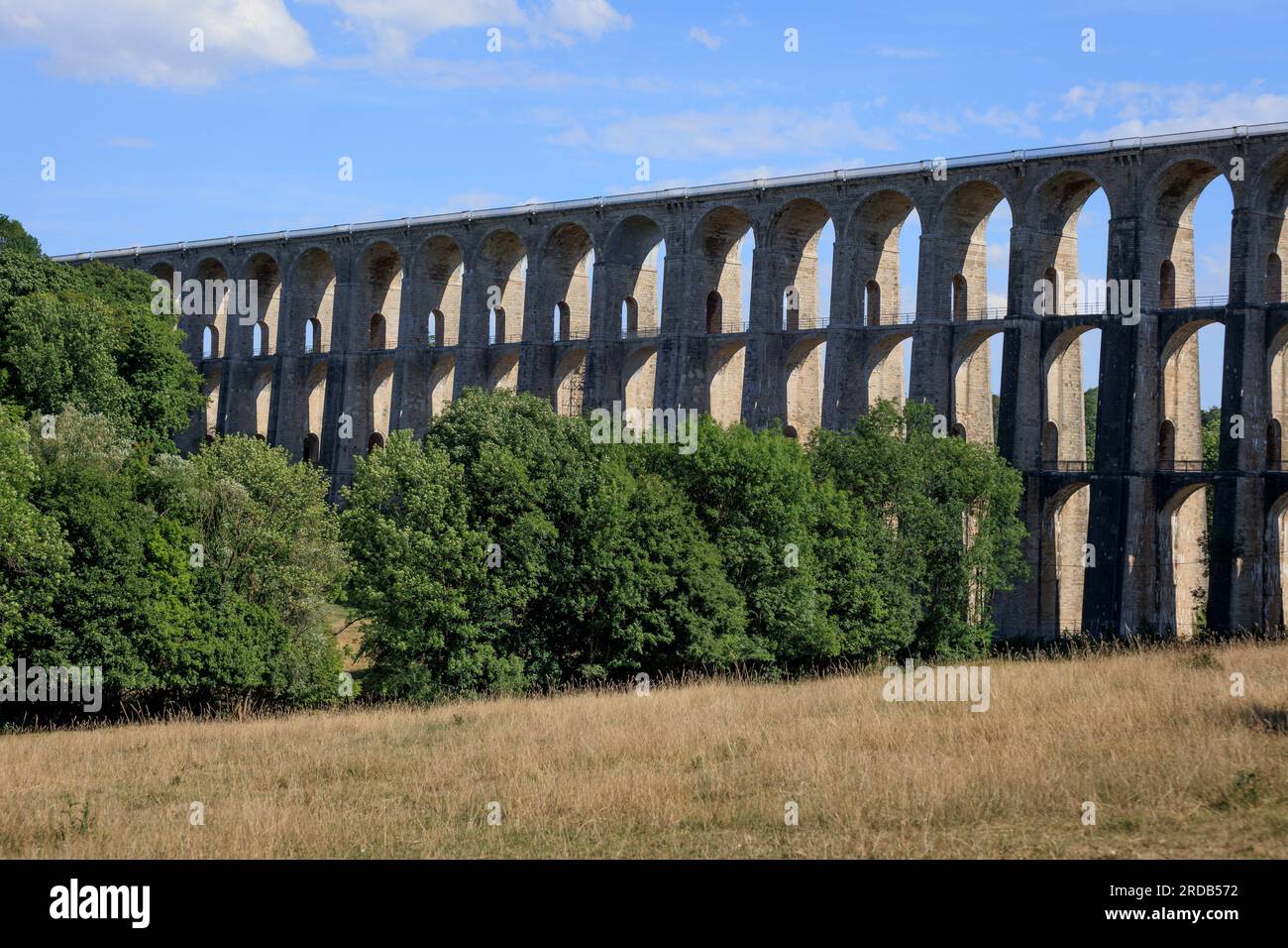 Viadotto di Chaumont, costruito nel 1857, lungo 654 metri e alto 52 metri, Chaumont Haute-Marne grande Est Francia Foto Stock