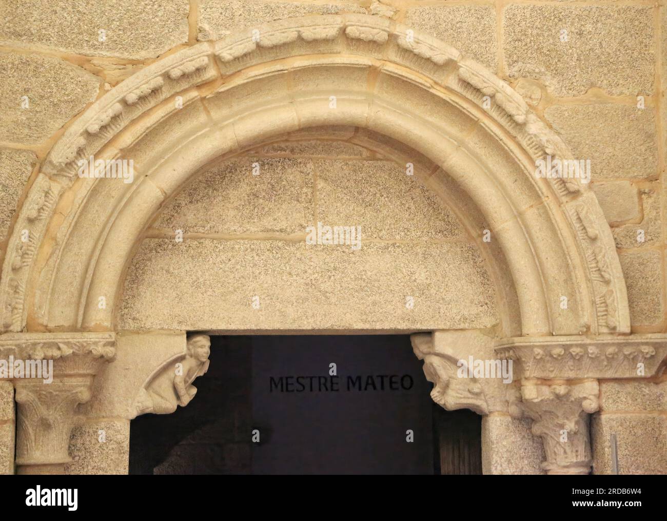 Arco in pietra nel museo della Cattedrale di Santiago Santiago Santiago de Compostela Galizia Spagna Foto Stock