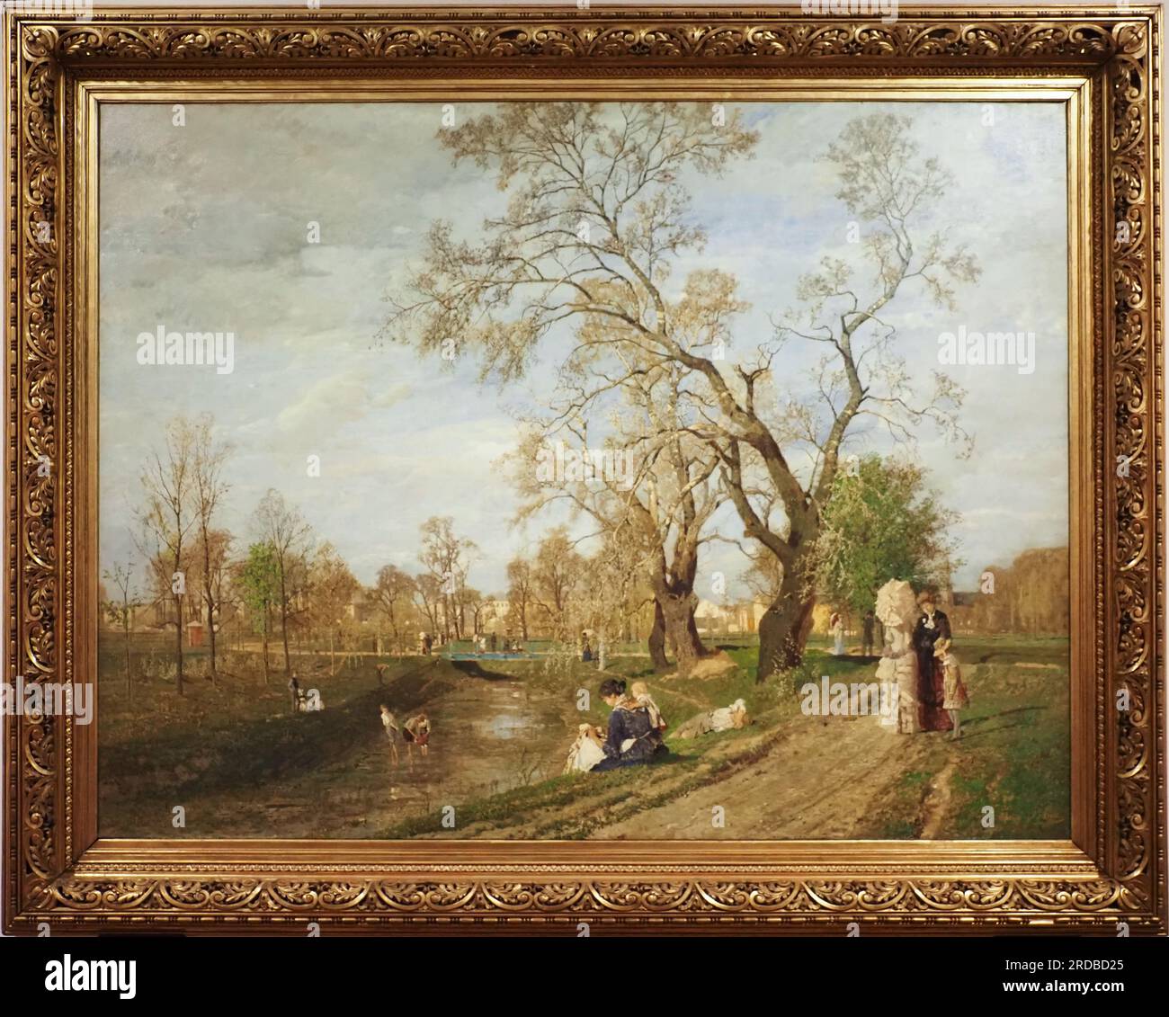 Primavera nel Pratter, olio su tela, 1882. Creatore: Tina Blau, Vienna 1845 - 1916 Vienna Foto Stock