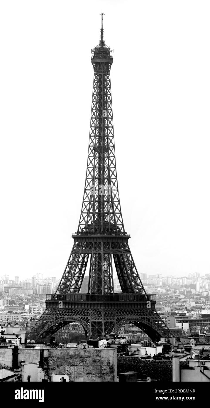 Vista aerea panoramica di Parigi, Francia, con la Torre Eiffel Foto Stock