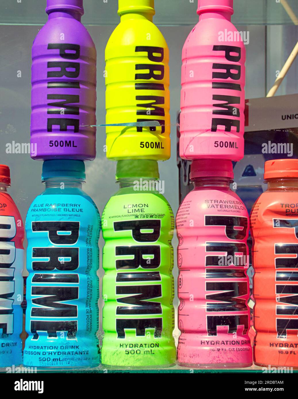 Prime Energy drink di Logan Paul & KSI drink Flavors Foto Stock