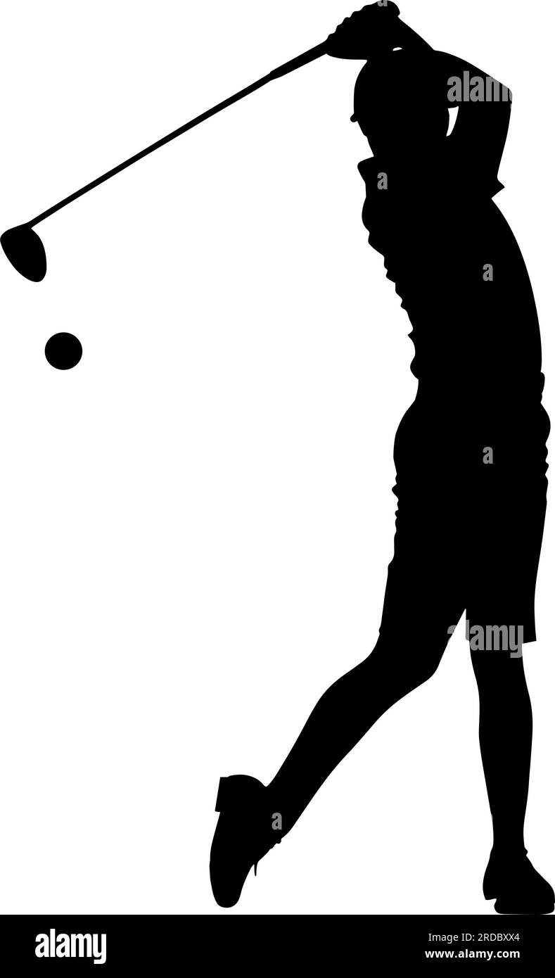 Silhouette da golf swing. Illustrazione vettoriale Illustrazione Vettoriale