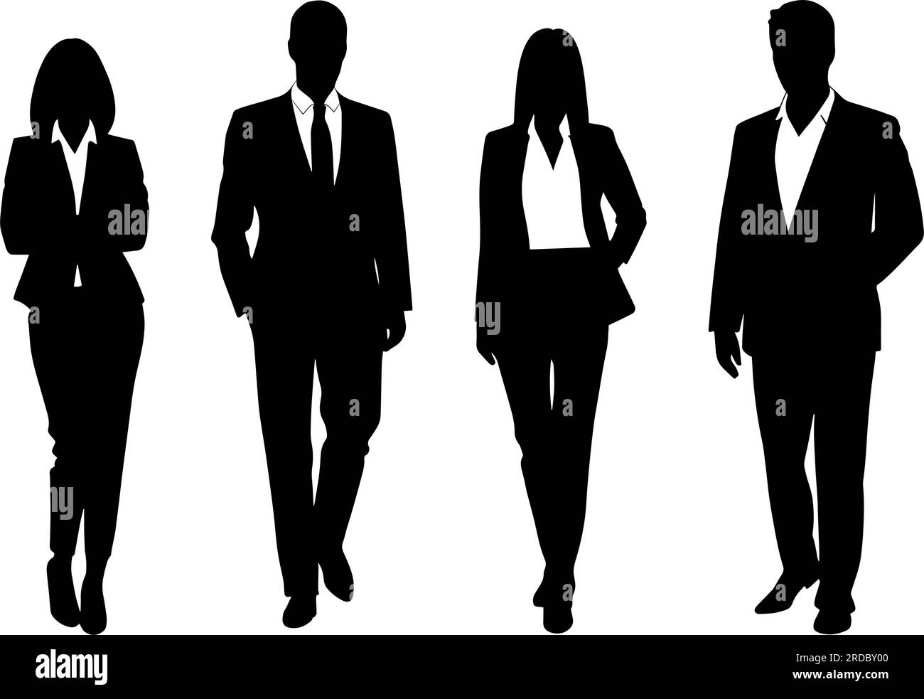 Silhouette del team aziendale. Uomini d'affari e donne d'affari gruppo d'affari. Illustrazione vettoriale Illustrazione Vettoriale