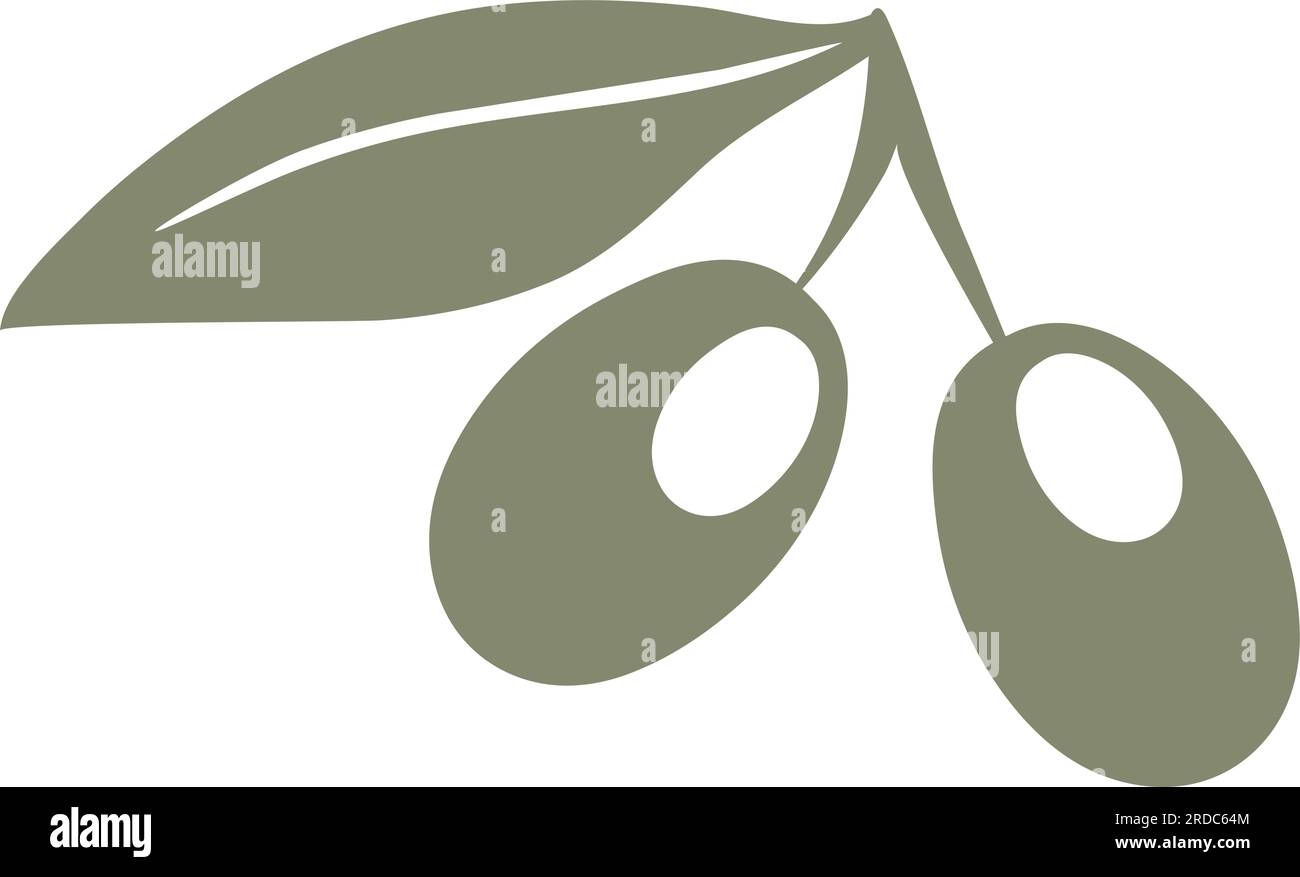 Ramo d'oliva isolato su sfondo bianco. Illustrazione vettoriale Illustrazione Vettoriale
