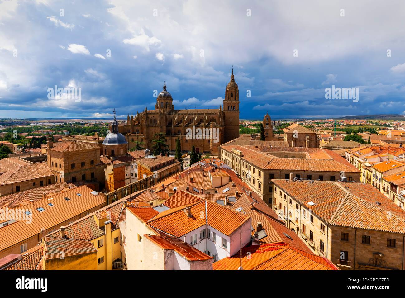 Vista sopraelevata della città vecchia di Salamanca, Spagna. Capoluogo della provincia di Salamanca nella comunità autonoma di Castiglia e León. Foto Stock