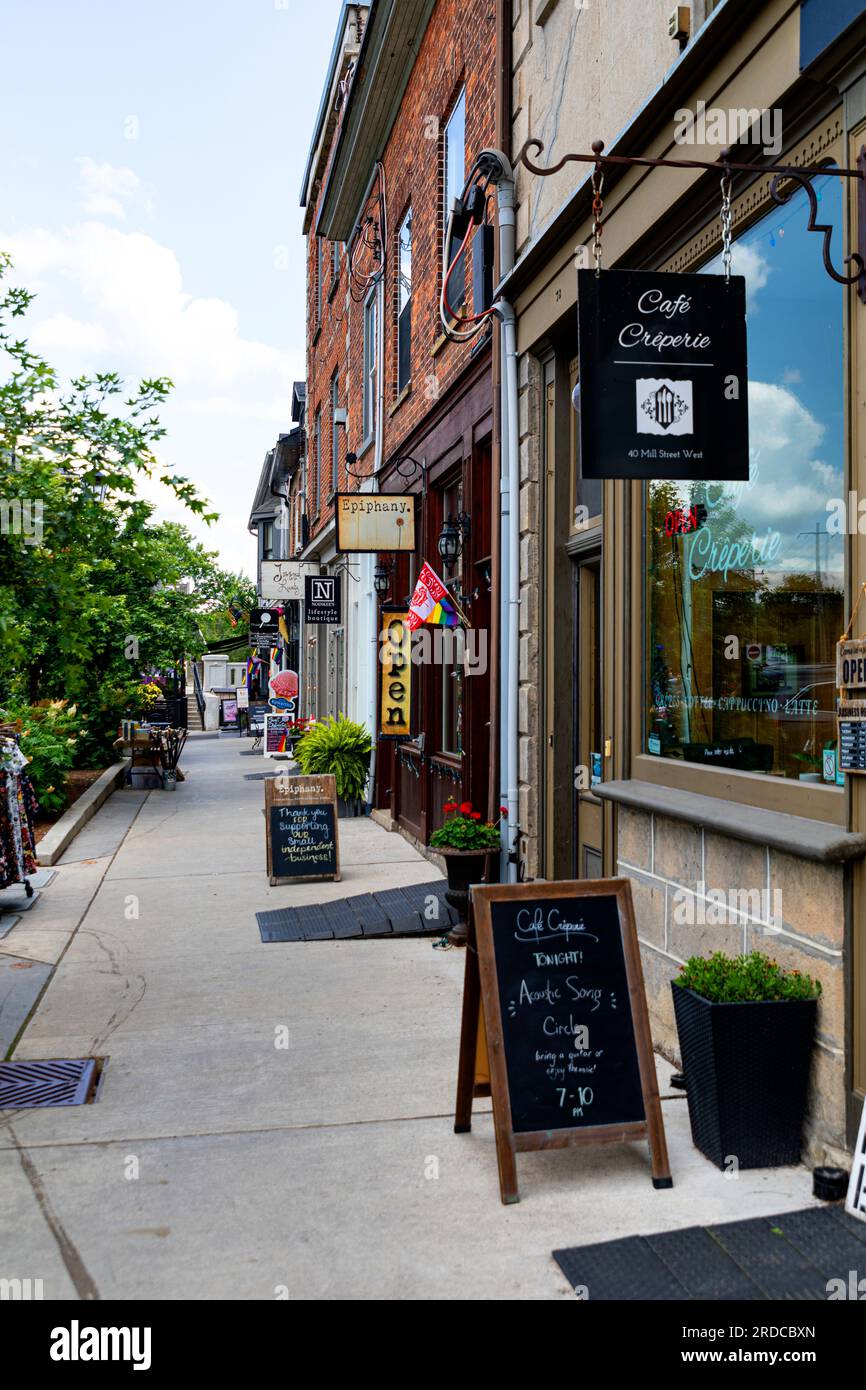 Elora Ontario Canada. Quartiere dello shopping di Elora. Foto Stock
