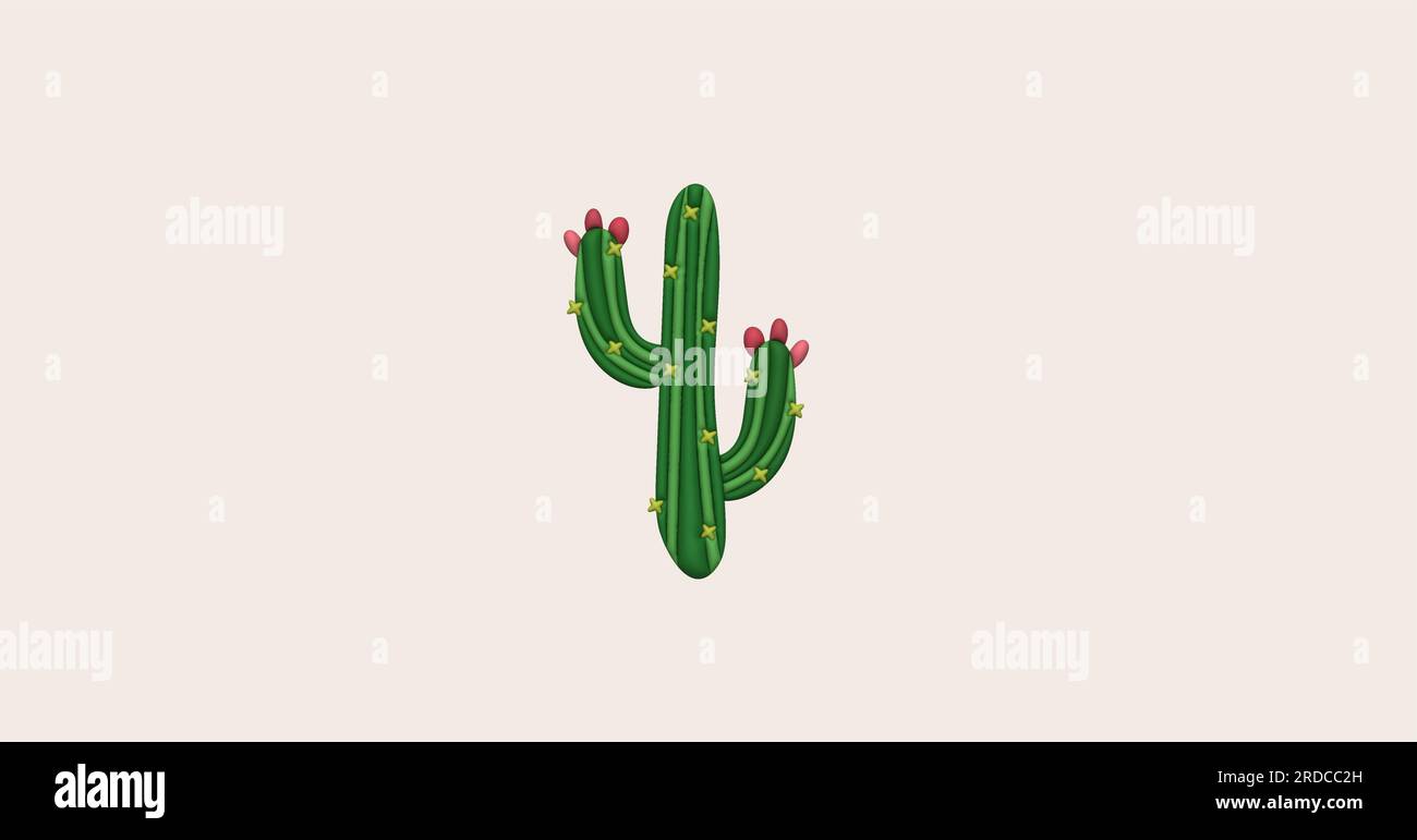 illustrazione 3d, cactus e aloe vera pianta di spina del deserto cactus e piante di casa tropicale Illustrazione Vettoriale