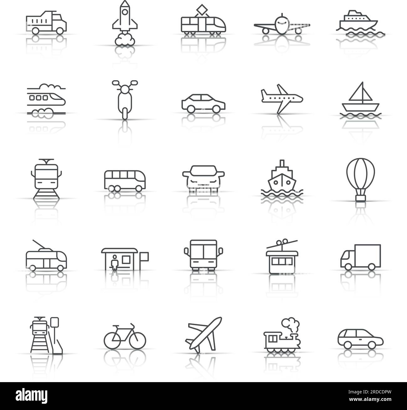 Icona di trasporto impostato in uno stile piatto. Auto vettore collezione illustrazione in bianco sullo sfondo isolato. Trasporto navale la concezione di business. Illustrazione Vettoriale