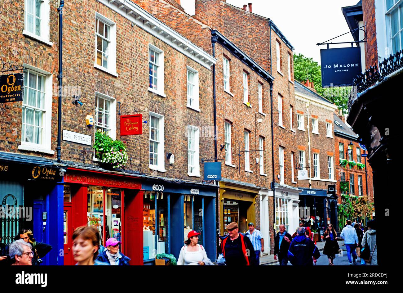 Bassa Petergate, York, Yorkshire, Inghilterra Foto Stock