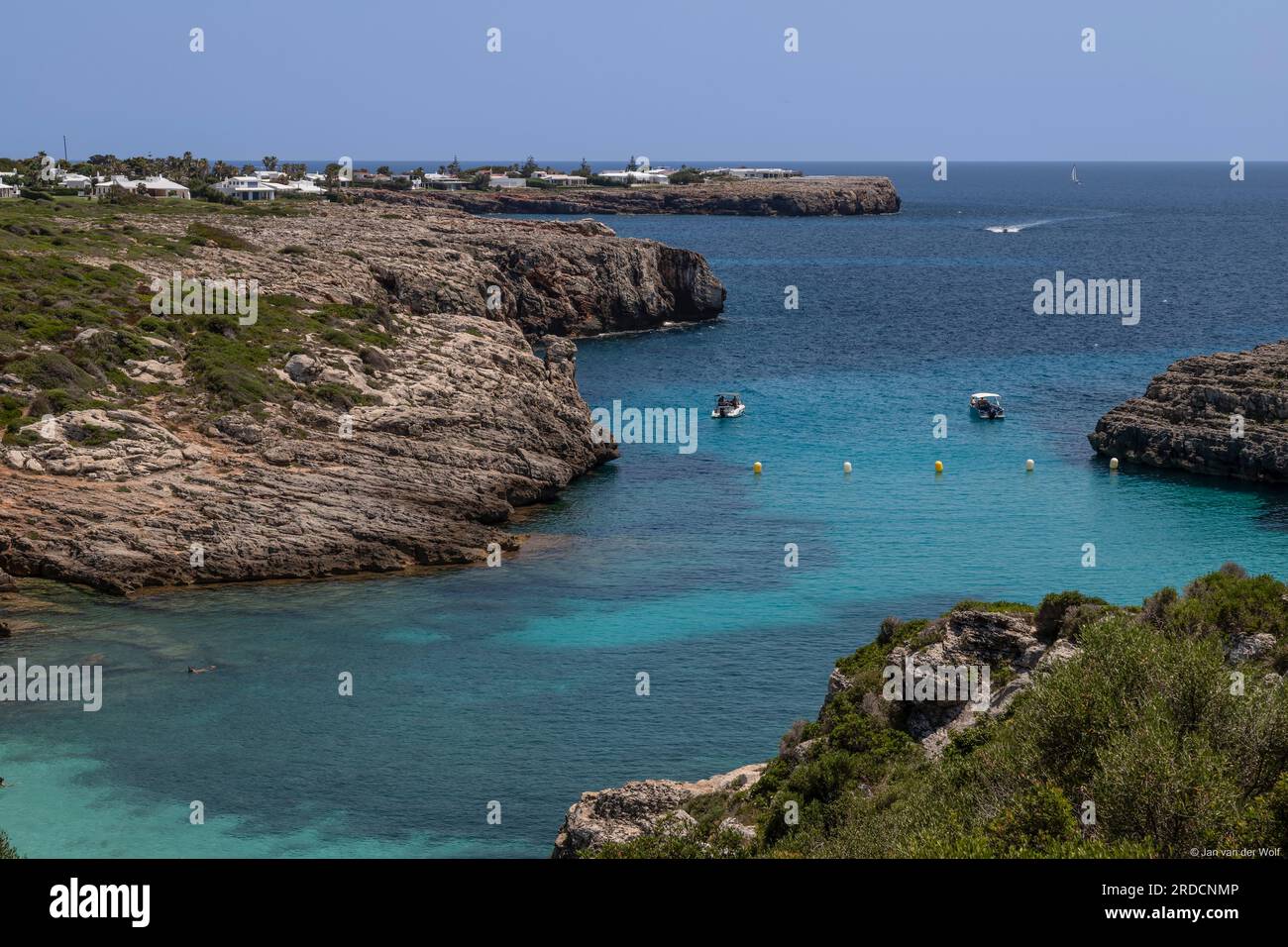 Binidali creek sull'isola spagnola di Minorca. Foto Foto Stock