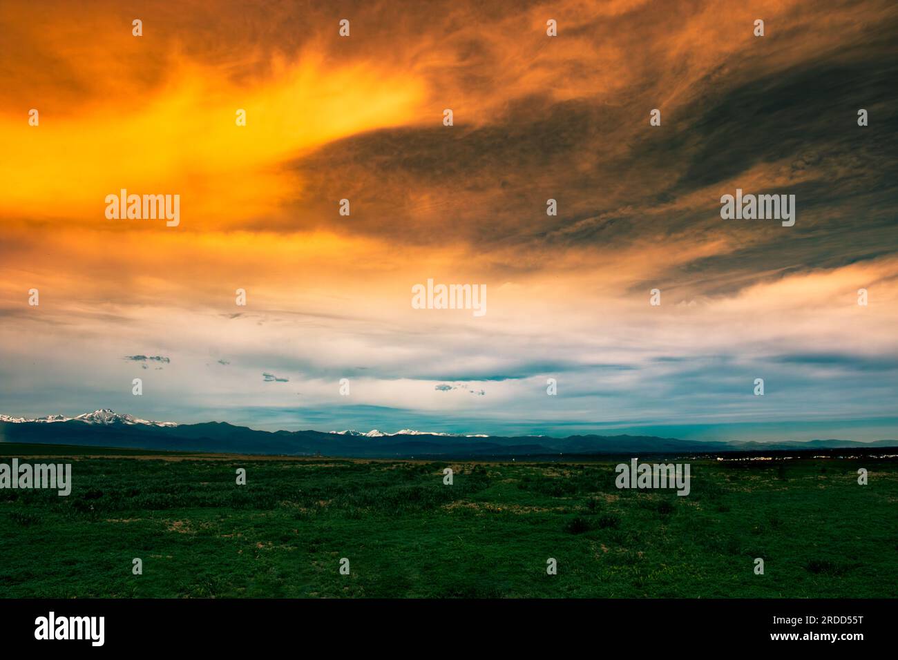 Il tramonto delle Organge sulle Montagne del Colorado Foto Stock
