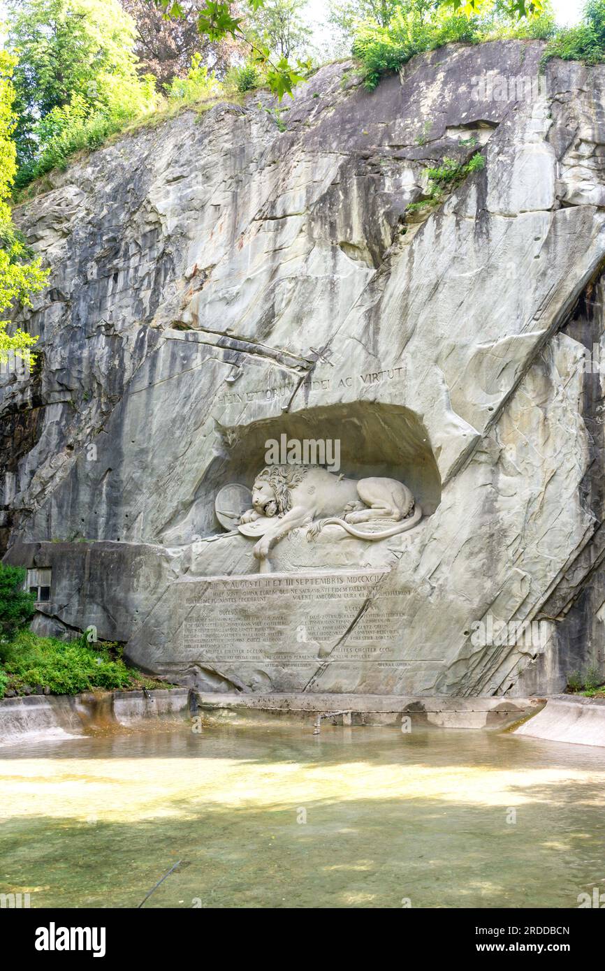 Monumento del Leone (Löwendenkmal), Denkmalstrasse, città di Lucerna (Lucerna), Lucerna, Svizzera Foto Stock