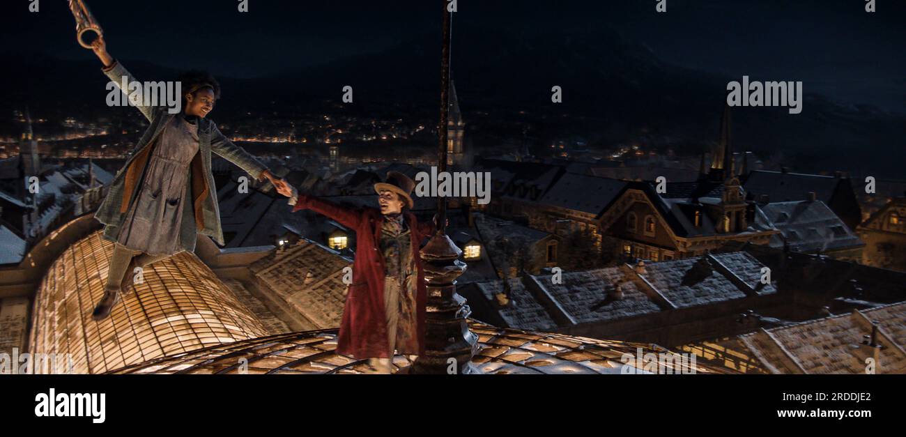 DATA DI USCITA: 15 dicembre 2023. TITOLO: Wonka. STUDIO: Warner Bros. DIRETTORE: Paul King. TRAMA: La storia si concentrerà specificamente su un giovane Willy Wonka e su come ha incontrato gli Oompa-Loompas in una delle sue prime avventure. PROTAGONISTA: CALAH LANE nel ruolo di Noodle, TIMOTHEE CHALAMET nel ruolo di Willy Wonka. (Immagine di credito: © Warner Bros/Entertainment Pictures/ZUMAPRESS.com) SOLO PER USO EDITORIALE! Non per USO commerciale! Foto Stock