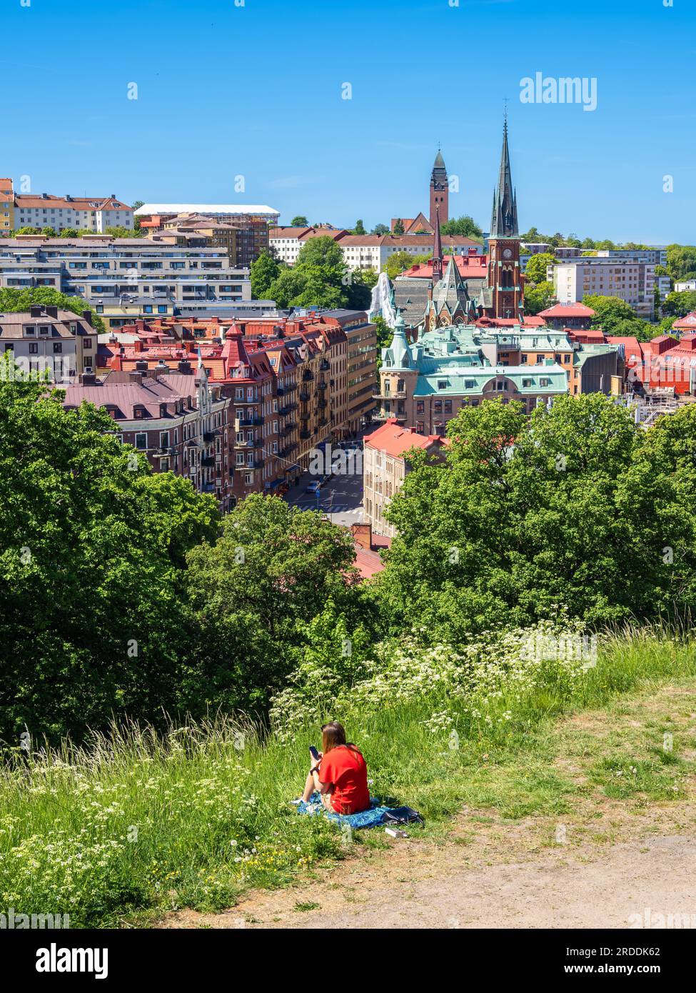 Gothenburg, Svezia - 30 maggio 2023: Una vista dall'alto della città industriale scandinava di Gothenburg, Svezia Foto Stock