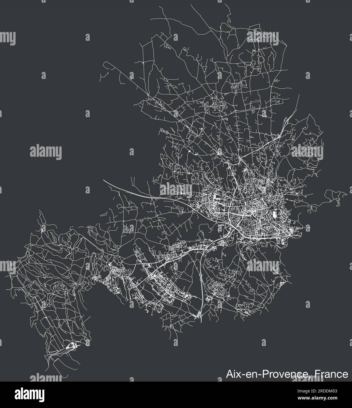 Mappa stradale di AIX-EN-PROVENCE, FRANCIA Illustrazione Vettoriale