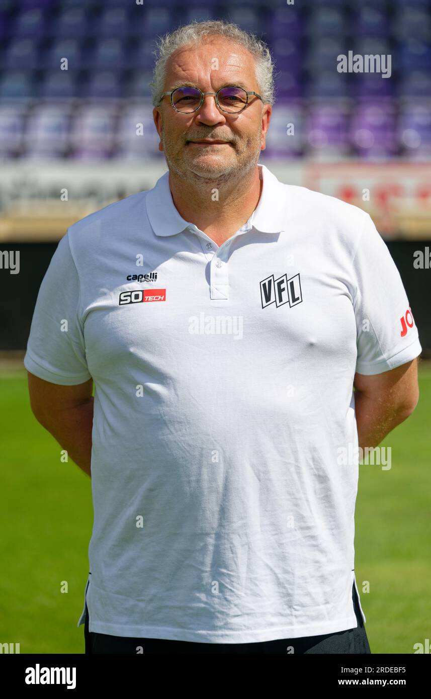 20 luglio 2023, bassa Sassonia, Osnabrück: Sessione fotografica di squadra - VfL Osnabrück, 2° Bundesliga. Medico generico Tom Herzig. Foto: Henning Kaiser/dpa Foto Stock