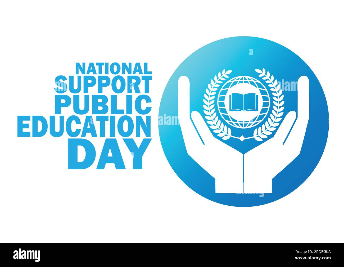Illustrazione vettoriale della giornata nazionale dell'istruzione pubblica di sostegno. Adatto per biglietti d'auguri, poster e striscioni Illustrazione Vettoriale