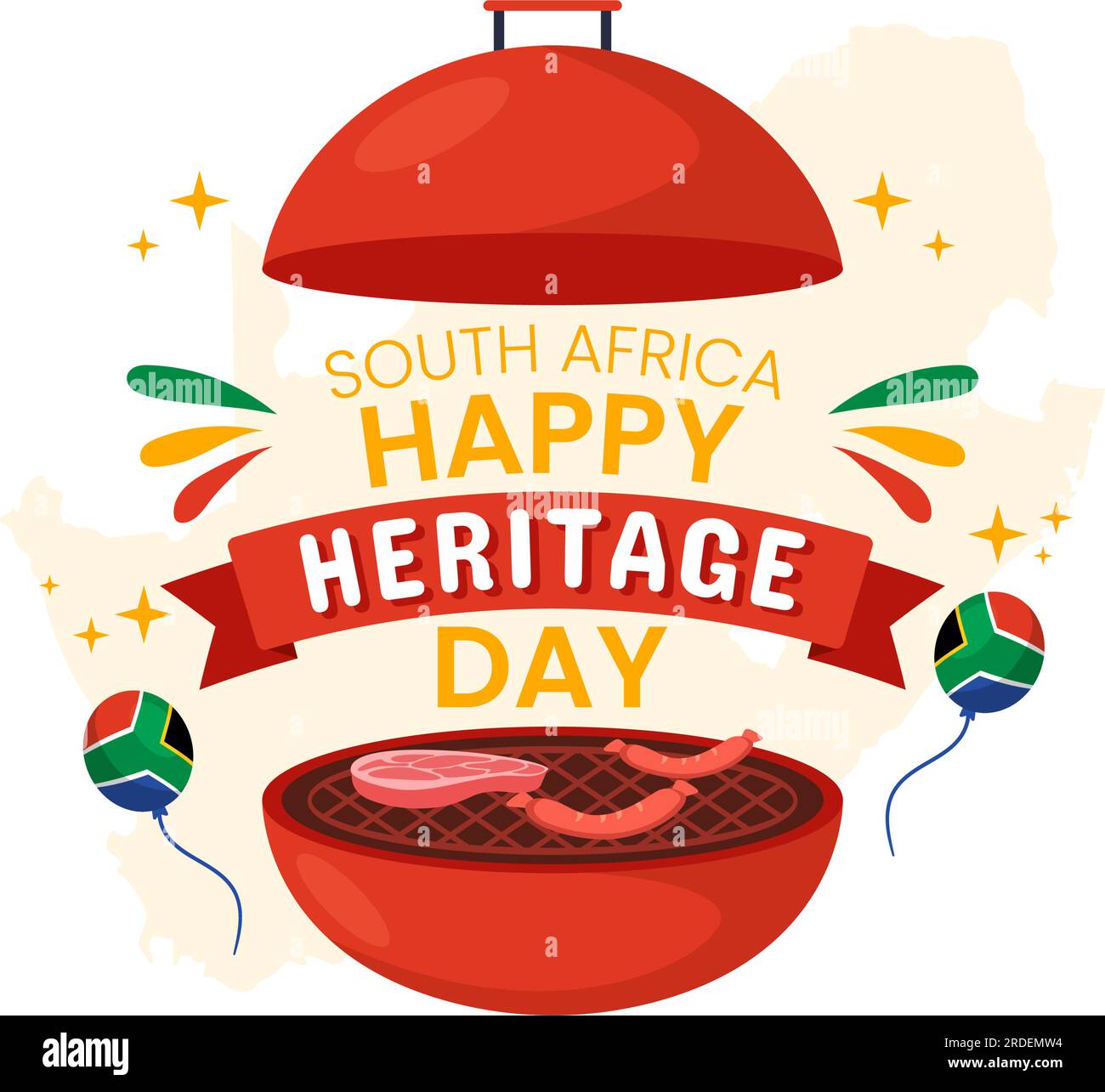 Happy Heritage Day South Africa Vector Illustration il 24 settembre con sfondo Waving Flag, onorando i modelli della cultura e delle tradizioni africane Illustrazione Vettoriale