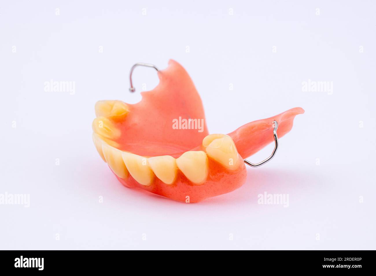 Dentatura rimovibile di una mascella superiore, dentatura, protesi dentale, dentista Foto Stock