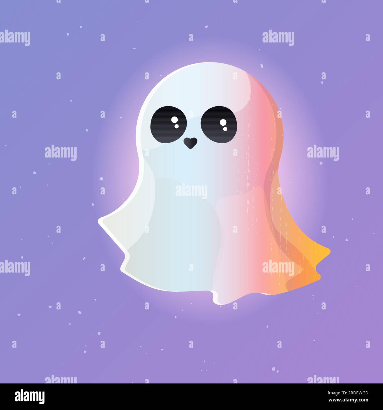 Graziosa illustrazione vettoriale fantasma. Halloween festeggia con i bambini, spaventosi personaggi boo per bambini Illustrazione Vettoriale