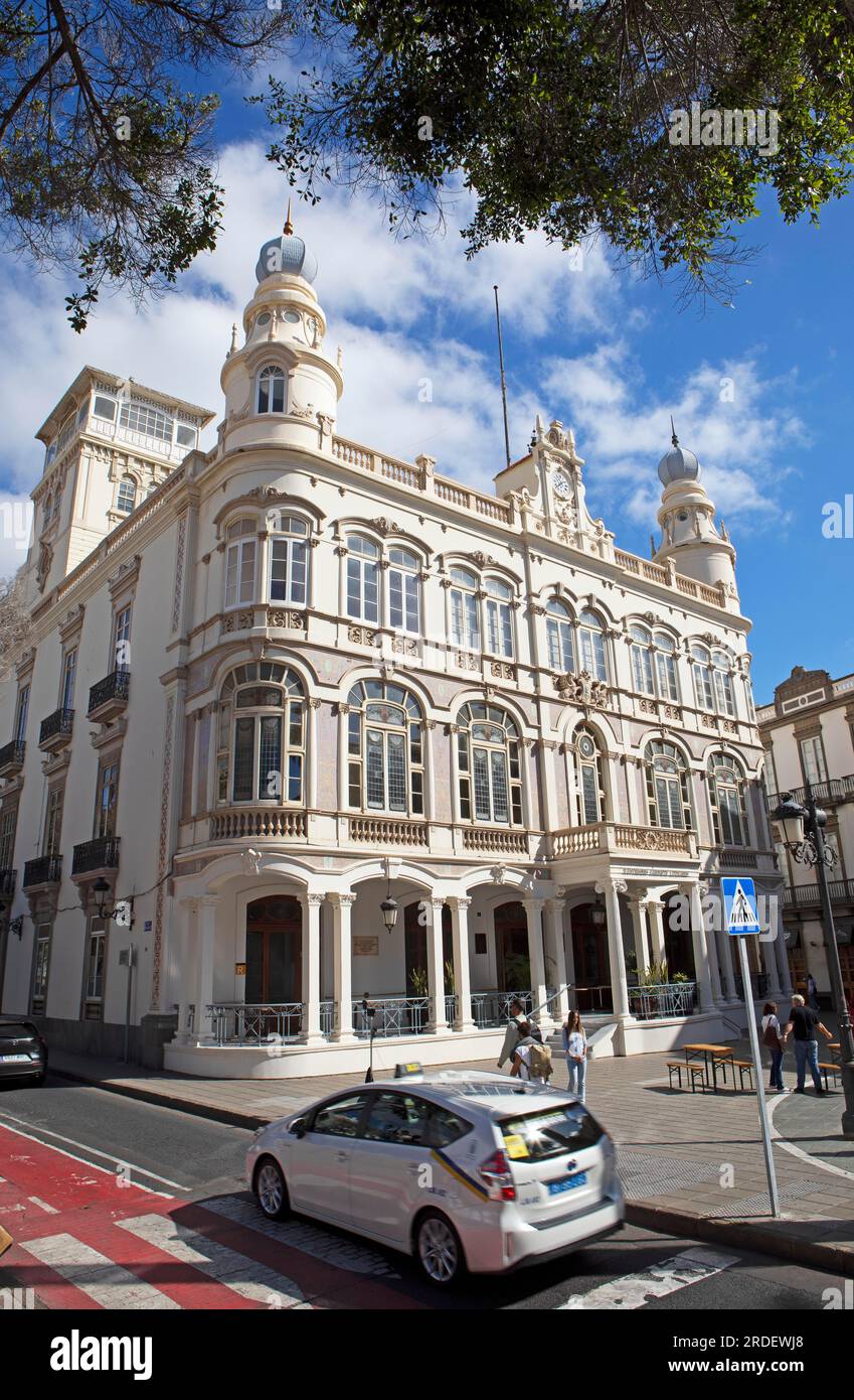 Gabinete Literario, ex teatro, Plaza Cairasco, Las Palmas, Provincia di Las Palmas, Gran Canaria, Isole Canarie, Spagna Foto Stock