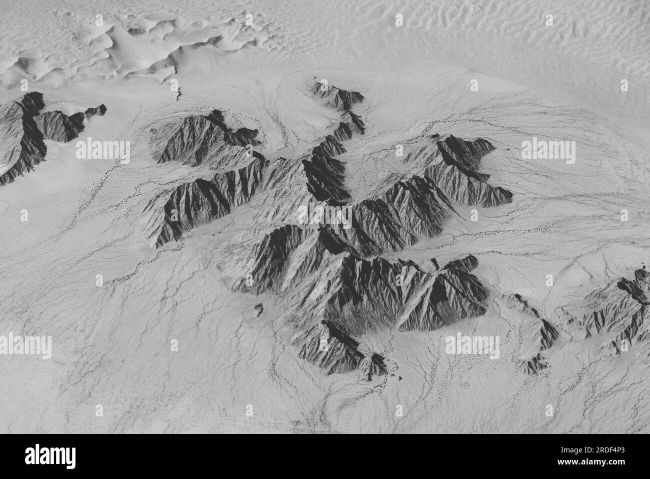 Catena montuosa nel deserto in Messico Foto Stock