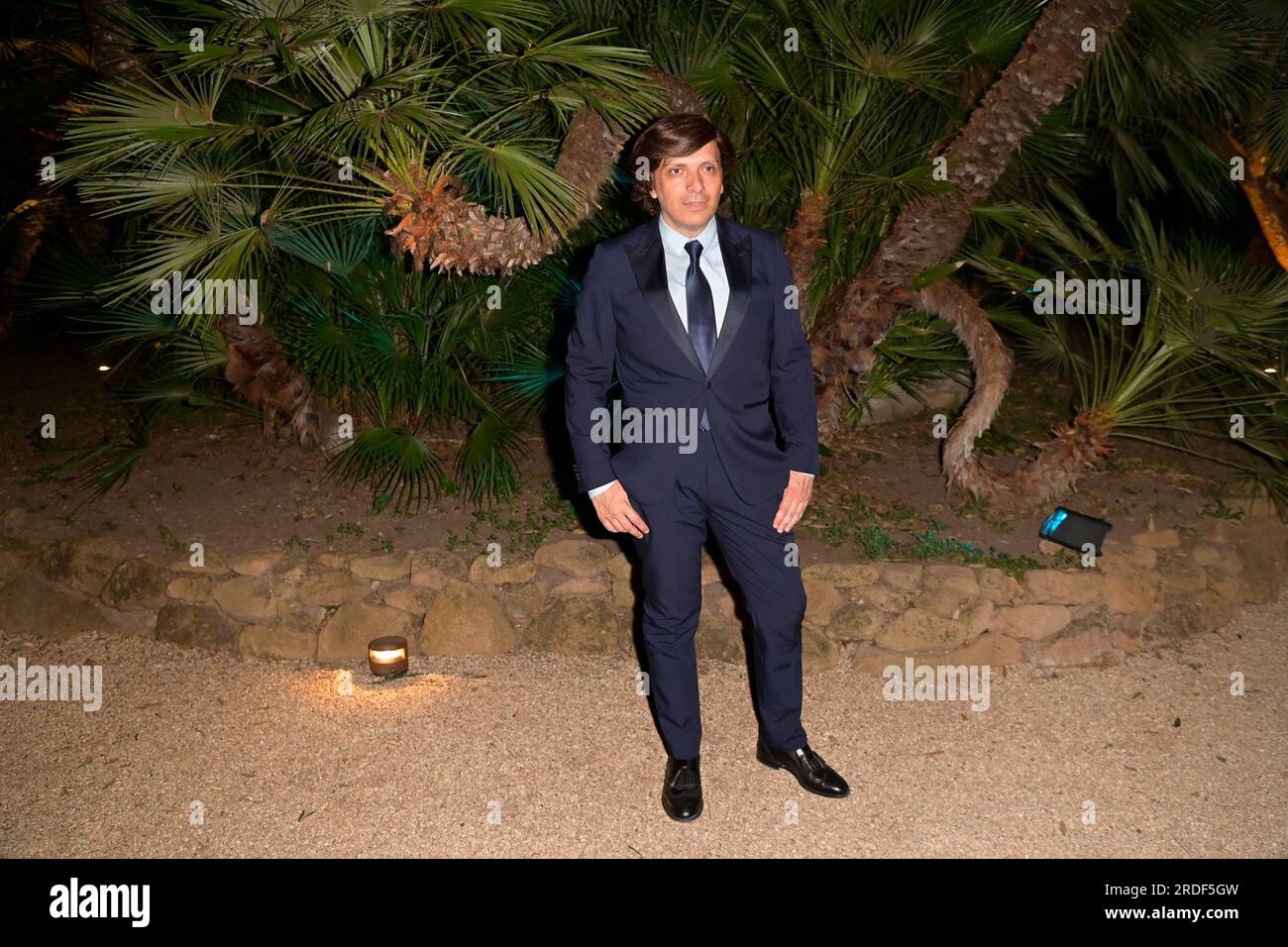 Roma, Italia. 20 luglio 2023. Anton Giulio grande partecipa alla festa al barbecue del compleanno di Beppe Convertini a Palazzo Brancaccio. (Foto di Mario Cartelli/SOPA Images/Sipa USA) credito: SIPA USA/Alamy Live News Foto Stock