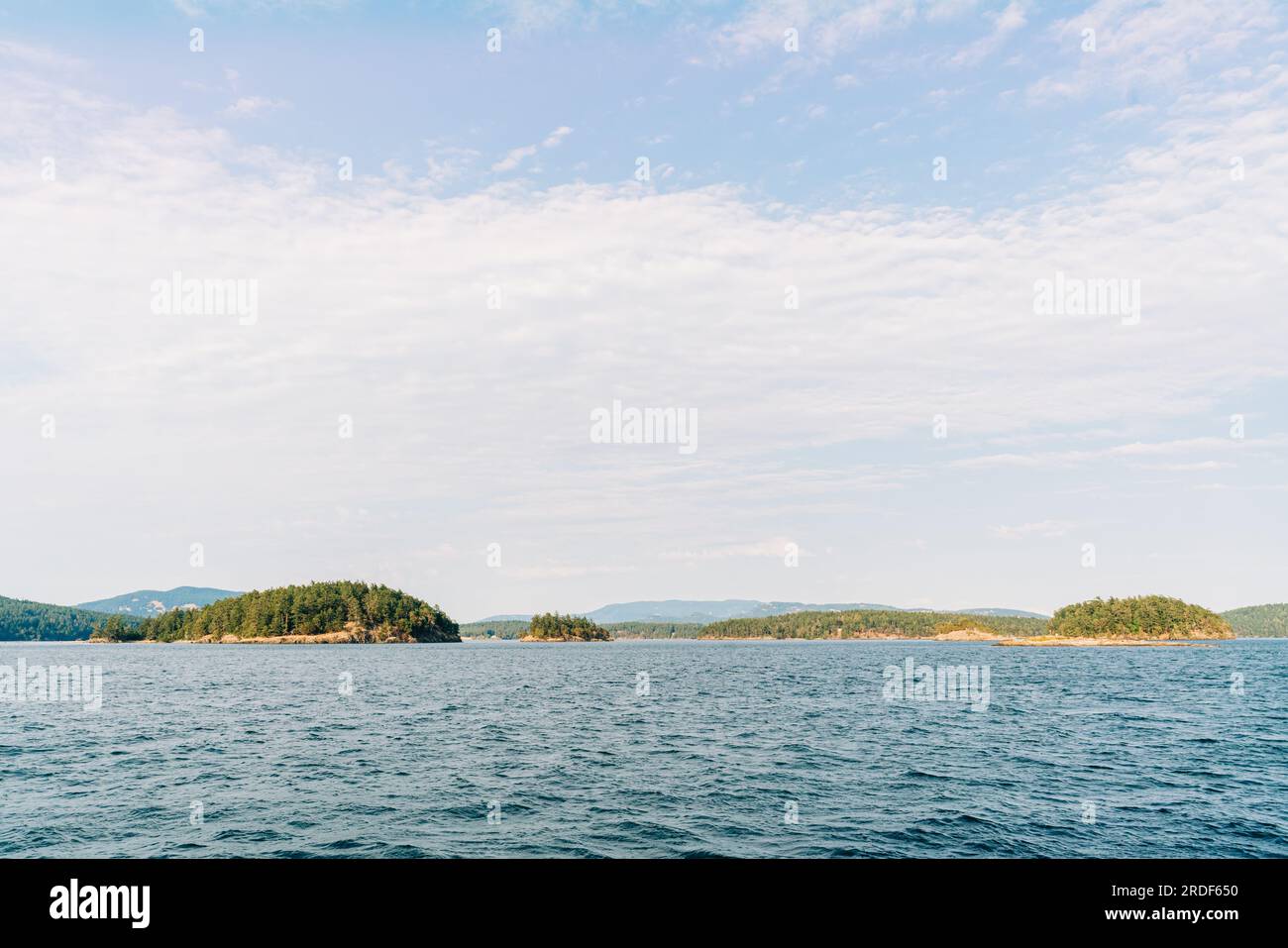 Vista panoramica delle isole San Juan nello stato di Washington Foto Stock